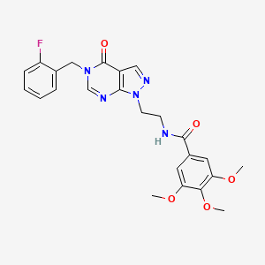 molecular formula C24H24FN5O5 B2451969 N-(2-(5-(2-氟苄基)-4-氧代-4,5-二氢-1H-吡唑并[3,4-d]嘧啶-1-基)乙基)-3,4,5-三甲氧基苯甲酰胺 CAS No. 922009-73-2