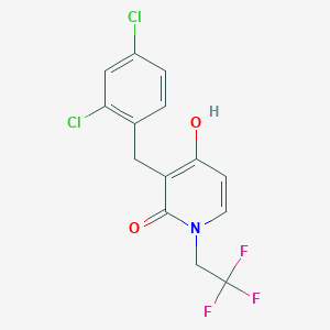 molecular formula C14H10Cl2F3NO2 B2451973 3-(2,4-二氯苄基)-4-羟基-1-(2,2,2-三氟乙基)-2(1H)-吡啶酮 CAS No. 478045-95-3