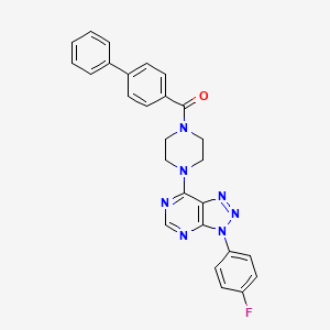 molecular formula C27H22FN7O B2451976 [1,1'-联苯]-4-基(4-(3-(4-氟苯基)-3H-[1,2,3]三唑并[4,5-d]嘧啶-7-基)哌嗪-1-基)甲酮 CAS No. 923512-60-1