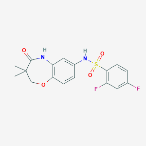 molecular formula C17H16F2N2O4S B2451979 N-(3,3-dimethyl-4-oxo-2,3,4,5-tetrahydrobenzo[b][1,4]oxazepin-7-yl)-2,4-difluorobenzenesulfonamide CAS No. 922058-25-1