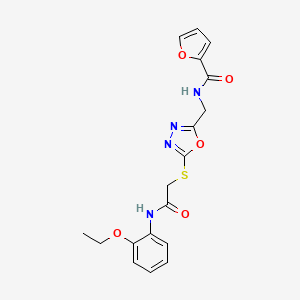 molecular formula C18H18N4O5S B2451987 N-{[5-({2-[(2-ethoxyphenyl)amino]-2-oxoethyl}thio)-1,3,4-oxadiazol-2-yl]methyl}-2-furamide CAS No. 851862-52-7