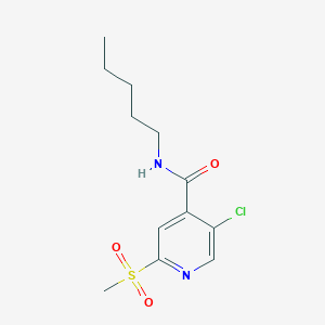 molecular formula C12H17ClN2O3S B2451991 5-chloro-2-methanesulfonyl-N-pentylpyridine-4-carboxamide CAS No. 2094158-45-7
