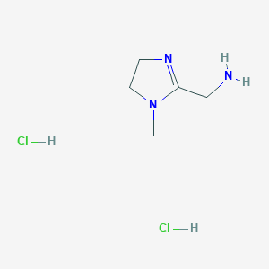 molecular formula C5H13Cl2N3 B2451992 (1-methyl-4,5-dihydro-1H-imidazol-2-yl)methanamine dihydrochloride CAS No. 2649014-02-6