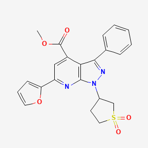 molecular formula C22H19N3O5S B2452021 1-(1,1-二氧化四氢噻吩-3-基)-6-(呋喃-2-基)-3-苯基-1H-吡唑并[3,4-b]吡啶-4-甲酸甲酯 CAS No. 942813-87-8