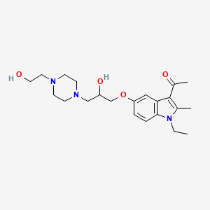 molecular formula C22H33N3O4 B2452024 1-(1-乙基-5-(2-羟基-3-(4-(2-羟乙基)哌嗪-1-基)丙氧基)-2-甲基-1H-吲哚-3-基)乙酮 CAS No. 942880-47-9