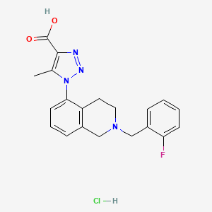 molecular formula C20H20ClFN4O2 B2452027 盐酸1-{2-[(2-氟苯基)甲基]-1,2,3,4-四氢异喹啉-5-基}-5-甲基-1H-1,2,3-三唑-4-羧酸 CAS No. 1306604-07-8