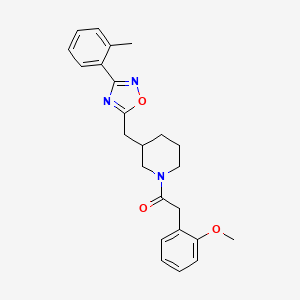 B2452033 2-(2-Methoxyphenyl)-1-(3-((3-(o-tolyl)-1,2,4-oxadiazol-5-yl)methyl)piperidin-1-yl)ethanone CAS No. 1705439-67-3