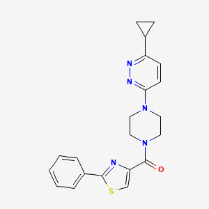 molecular formula C21H21N5OS B2452041 (4-(6-环丙基哒嗪-3-基)哌嗪-1-基)(2-苯并噻唑-4-基)甲酮 CAS No. 2034427-07-9
