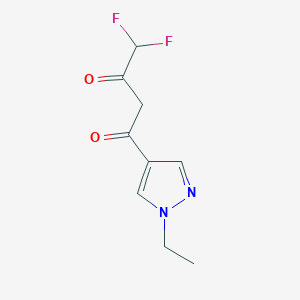 molecular formula C9H10F2N2O2 B2452044 1-(1-乙基-1H-吡唑-4-基)-4,4-二氟丁烷-1,3-二酮 CAS No. 1006329-10-7