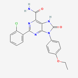 molecular formula C20H16ClN5O3 B2452047 2-(2-氯苯基)-9-(4-乙氧基苯基)-8-氧代-8,9-二氢-7H-嘌呤-6-甲酰胺 CAS No. 898422-14-5