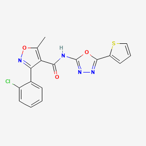 molecular formula C17H11ClN4O3S B2452050 3-(2-氯苯基)-5-甲基-N-(5-(噻吩-2-基)-1,3,4-恶二唑-2-基)异恶唑-4-甲酰胺 CAS No. 1105221-55-3