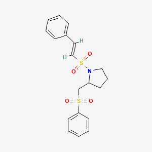 (E)-2-((phenylsulfonyl)methyl)-1-(styrylsulfonyl)pyrrolidine