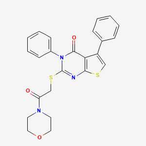molecular formula C24H21N3O3S2 B2452056 2-((2-morpholino-2-oxoethyl)thio)-3,5-diphenylthieno[2,3-d]pyrimidin-4(3H)-one CAS No. 670273-85-5