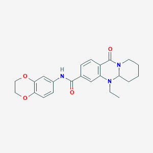 N-(2,3-dihydro-1,4-benzodioxin-6-yl)-5-ethyl-11-oxo-5,6,7,8,9,11-hexahydro-5aH-pyrido[2,1-b]quinazoline-3-carboxamide