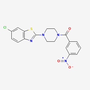 molecular formula C18H15ClN4O3S B2452069 (4-(6-Chlorobenzo[d]thiazol-2-yl)piperazin-1-yl)(3-nitrophenyl)methanone CAS No. 897470-83-6