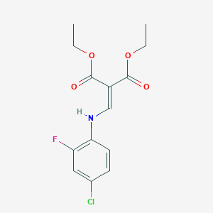 molecular formula C14H15ClFNO4 B2452074 2-[(4-氯-2-氟苯胺)亚甲基]丙二酸二乙酯 CAS No. 185012-16-2