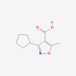 molecular formula C10H13NO3 B2452077 3-Cyclopentyl-5-methyl-1,2-oxazole-4-carboxylic acid CAS No. 1083369-20-3