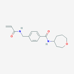 molecular formula C17H22N2O3 B2452078 N-(Oxepan-4-yl)-4-[(prop-2-enoylamino)methyl]benzamide CAS No. 2198014-18-3