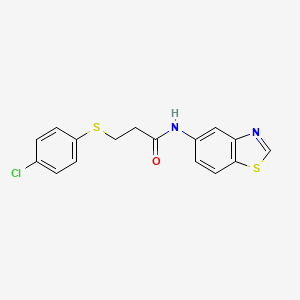 molecular formula C16H13ClN2OS2 B2452104 N-(苯并[d]噻唑-5-基)-3-((4-氯苯基)硫代)丙酰胺 CAS No. 942002-86-0