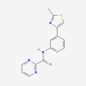 molecular formula C15H12N4OS B2452105 N-(3-(2-甲基噻唑-4-基)苯基)嘧啶-2-甲酰胺 CAS No. 1251706-34-9