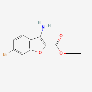 molecular formula C13H14BrNO3 B2452119 Tert-butyl 3-amino-6-bromo-1-benzofuran-2-carboxylate CAS No. 2490401-73-3