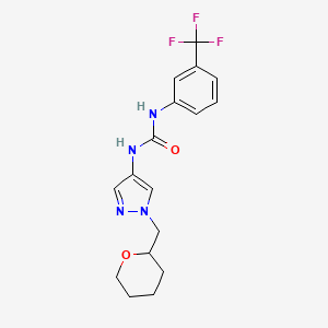 molecular formula C17H19F3N4O2 B2452123 1-(1-((tetrahydro-2H-pyran-2-yl)methyl)-1H-pyrazol-4-yl)-3-(3-(trifluoromethyl)phenyl)urea CAS No. 2034529-39-8