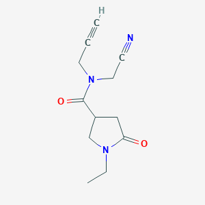 molecular formula C12H15N3O2 B2452126 N-(cyanomethyl)-1-ethyl-5-oxo-N-(prop-2-yn-1-yl)pyrrolidine-3-carboxamide CAS No. 1825647-43-5