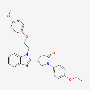molecular formula C28H29N3O4 B2452131 1-(4-乙氧苯基)-4-{1-[2-(4-甲氧苯氧)乙基]-1H-苯并咪唑-2-基}吡咯烷-2-酮 CAS No. 874615-62-0