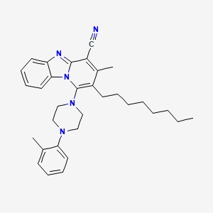 molecular formula C32H39N5 B2452132 3-Methyl-1-[4-(2-methylphenyl)piperazin-1-yl]-2-octylpyrido[1,2-a]benzimidazole-4-carbonitrile CAS No. 500149-22-4