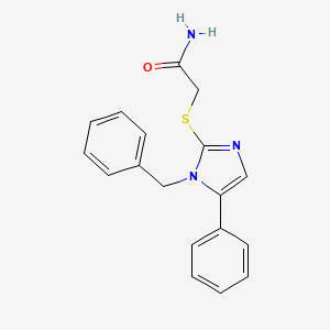 molecular formula C18H17N3OS B2452137 2-((1-benzyl-5-phenyl-1H-imidazol-2-yl)thio)acetamide CAS No. 1207041-85-7