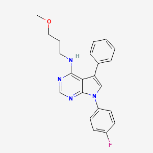 molecular formula C22H21FN4O B2452145 7-(4-fluorophenyl)-N-(3-methoxypropyl)-5-phenyl-7H-pyrrolo[2,3-d]pyrimidin-4-amine CAS No. 393823-16-0
