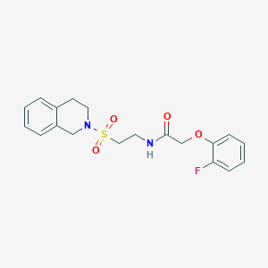 molecular formula C19H21FN2O4S B2452147 N-(2-((3,4-二氢异喹啉-2(1H)-基)磺酰基)乙基)-2-(2-氟苯氧基)乙酰胺 CAS No. 922087-62-5
