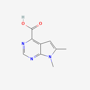 molecular formula C9H9N3O2 B2452154 6,7-Dimethyl-7H-pyrrolo[2,3-D]pyrimidine-4-carboxylic acid CAS No. 1095822-90-4