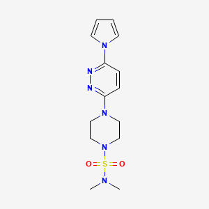 molecular formula C14H20N6O2S B2452163 4-(6-(1H-吡咯-1-基)吡哒嗪-3-基)-N,N-二甲基哌嗪-1-磺酰胺 CAS No. 1428351-82-9