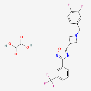 molecular formula C21H16F5N3O5 B2452166 5-(1-(3,4-二氟苯甲基)氮杂环丁-3-基)-3-(3-(三氟甲基)苯基)-1,2,4-恶二唑草酸盐 CAS No. 1351598-21-4