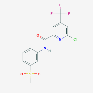 molecular formula C14H10ClF3N2O3S B2452175 6-chloro-N-(3-methanesulfonylphenyl)-4-(trifluoromethyl)pyridine-2-carboxamide CAS No. 1808898-90-9