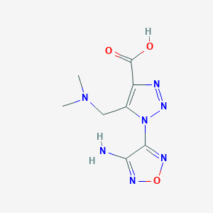 molecular formula C8H11N7O3 B2452176 1-(4-Amino-1,2,5-oxadiazol-3-YL)-5-[(dimethyl-amino)methyl]-1H-1,2,3-triazole-4-carboxylic acid CAS No. 416900-88-4