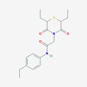 2-(2,6-diethyl-3,5-dioxothiomorpholin-4-yl)-N-(4-ethylphenyl)acetamide