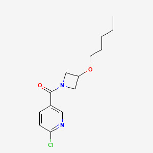 molecular formula C14H19ClN2O2 B2452190 2-Chloro-5-[3-(pentyloxy)azetidine-1-carbonyl]pyridine CAS No. 1376047-25-4