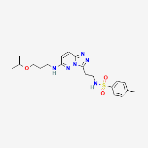 molecular formula C20H28N6O3S B2452196 N-(2-(6-((3-isopropoxypropyl)amino)-[1,2,4]triazolo[4,3-b]pyridazin-3-yl)ethyl)-4-methylbenzenesulfonamide CAS No. 873002-86-9