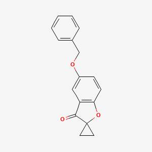 molecular formula C17H14O3 B2452202 5-(苄氧基)-3H-螺[1-苯并呋喃-2,1'-环丙烷]-3-酮 CAS No. 72492-09-2