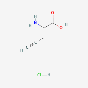 molecular formula C5H8ClNO2 B2452206 2-Aminopent-4-ynoic acid hydrochloride CAS No. 16900-57-5; 198774-27-5; 64165-64-6; 87205-47-8