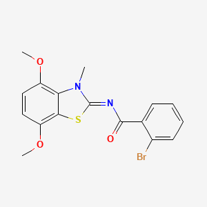 molecular formula C17H15BrN2O3S B2452207 2-溴-N-(4,7-二甲氧基-3-甲基-1,3-苯并噻唑-2-亚甲基)苯甲酰胺 CAS No. 868369-12-4