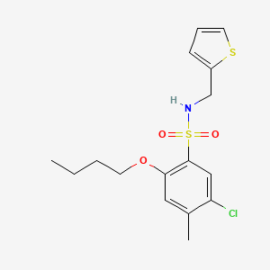 molecular formula C16H20ClNO3S2 B2452212 [(2-Butoxy-5-chloro-4-methylphenyl)sulfonyl](2-thienylmethyl)amine CAS No. 914245-16-2