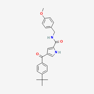 molecular formula C24H26N2O3 B2452215 4-(4-叔丁基苯甲酰基)-N-[(4-甲氧基苯基)甲基]-1H-吡咯-2-甲酰胺 CAS No. 478078-70-5