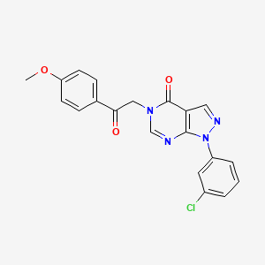 molecular formula C20H15ClN4O3 B2452218 1-(3-Chlorophenyl)-5-[2-(4-methoxyphenyl)-2-oxoethyl]pyrazolo[3,4-d]pyrimidin-4-one CAS No. 887458-18-6