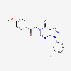 molecular formula C20H15ClN4O3 B2452218 1-(3-クロロフェニル)-5-[2-(4-メトキシフェニル)-2-オキソエチル]ピラゾロ[3,4-d]ピリミジン-4-オン CAS No. 887458-18-6