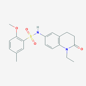 molecular formula C19H22N2O4S B2452225 N-(1-ethyl-2-oxo-1,2,3,4-tetrahydroquinolin-6-yl)-2-methoxy-5-methylbenzenesulfonamide CAS No. 922026-34-4