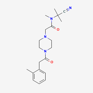molecular formula C20H28N4O2 B2452226 N-(1-cyano-1-methylethyl)-N-methyl-2-{4-[2-(2-methylphenyl)acetyl]piperazin-1-yl}acetamide CAS No. 1241298-84-9