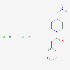 molecular formula C14H22Cl2N2O B2452229 1-[4-(Aminomethyl)piperidin-1-yl]-2-phenylethanone;dihydrochloride CAS No. 2375271-22-8